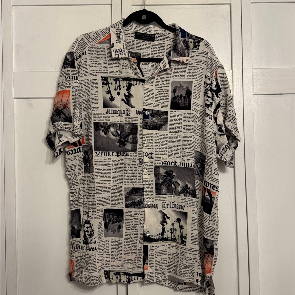 No Boundaries Black and White Text Print Shirt